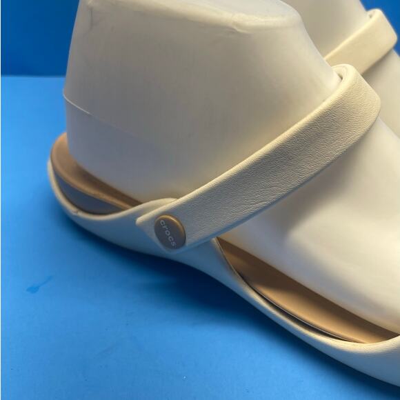 CROC Beige 2 Strap Spa, Pool, Comfortable SANDALS Flip Flop Women Size 10 - Picture 5 of 9